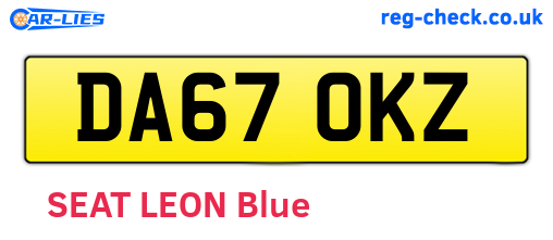 DA67OKZ are the vehicle registration plates.