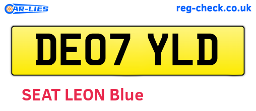 DE07YLD are the vehicle registration plates.