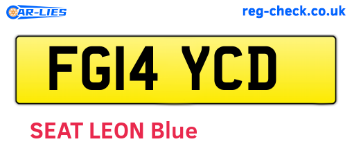 FG14YCD are the vehicle registration plates.