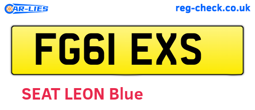 FG61EXS are the vehicle registration plates.