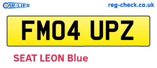 FM04UPZ are the vehicle registration plates.
