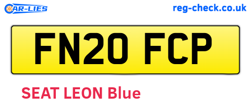 FN20FCP are the vehicle registration plates.