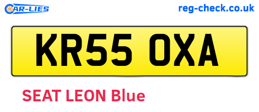 KR55OXA are the vehicle registration plates.