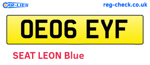 OE06EYF are the vehicle registration plates.