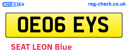 OE06EYS are the vehicle registration plates.