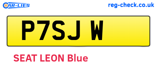 P7SJW are the vehicle registration plates.