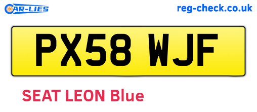 PX58WJF are the vehicle registration plates.