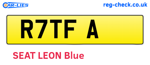 R7TFA are the vehicle registration plates.
