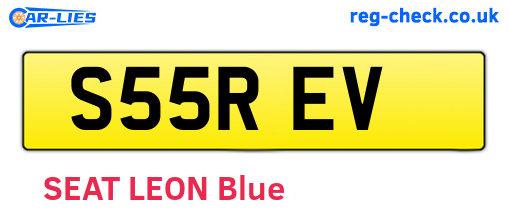 S55REV are the vehicle registration plates.
