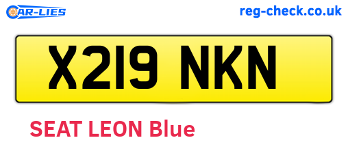 X219NKN are the vehicle registration plates.