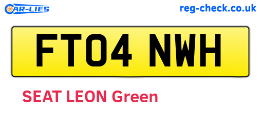 FT04NWH are the vehicle registration plates.