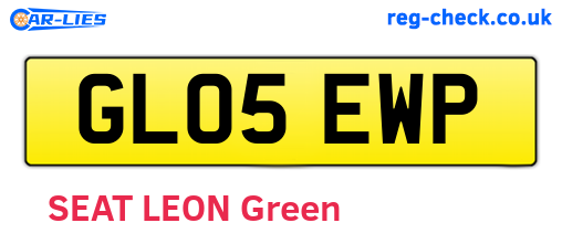 GL05EWP are the vehicle registration plates.