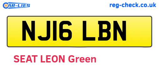 NJ16LBN are the vehicle registration plates.