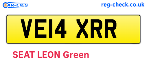 VE14XRR are the vehicle registration plates.