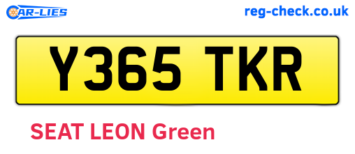 Y365TKR are the vehicle registration plates.