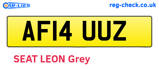 AF14UUZ are the vehicle registration plates.