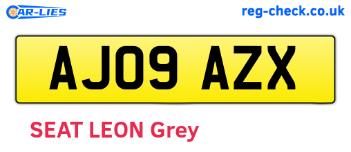 AJ09AZX are the vehicle registration plates.