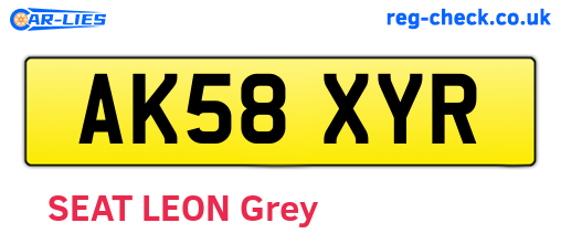 AK58XYR are the vehicle registration plates.