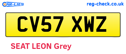 CV57XWZ are the vehicle registration plates.