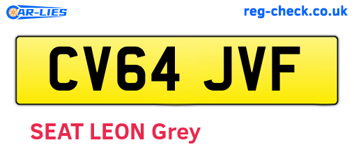 CV64JVF are the vehicle registration plates.