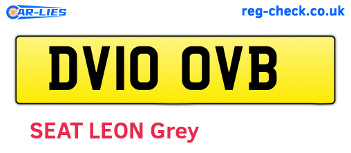 DV10OVB are the vehicle registration plates.