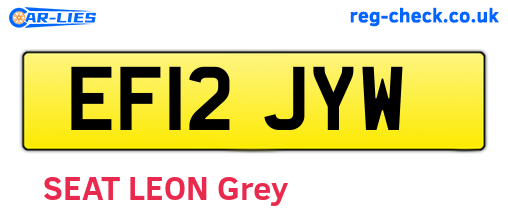 EF12JYW are the vehicle registration plates.