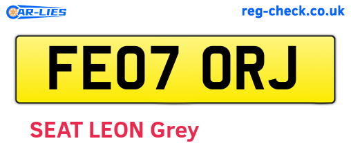 FE07ORJ are the vehicle registration plates.