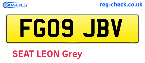 FG09JBV are the vehicle registration plates.