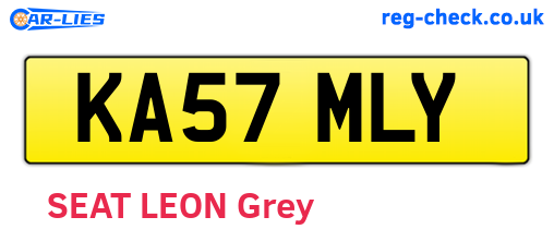 KA57MLY are the vehicle registration plates.
