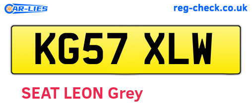KG57XLW are the vehicle registration plates.