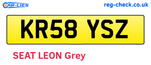 KR58YSZ are the vehicle registration plates.