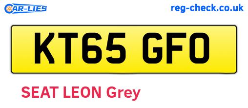 KT65GFO are the vehicle registration plates.