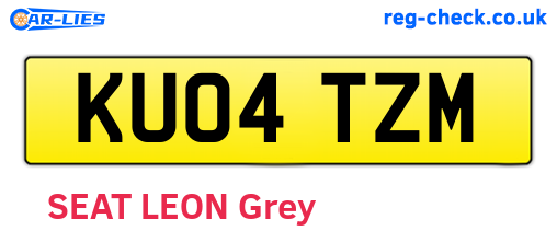 KU04TZM are the vehicle registration plates.