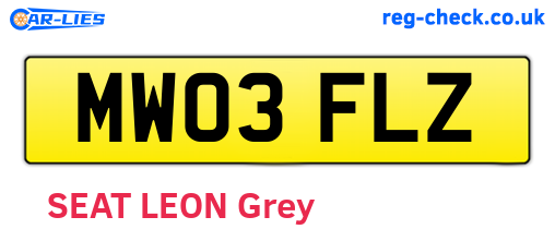 MW03FLZ are the vehicle registration plates.