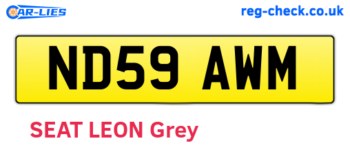 ND59AWM are the vehicle registration plates.