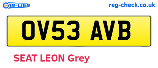 OV53AVB are the vehicle registration plates.