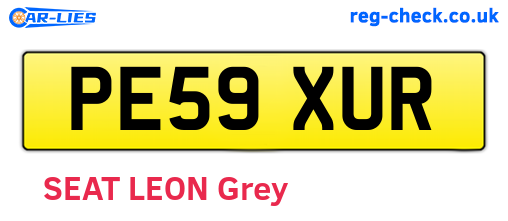 PE59XUR are the vehicle registration plates.