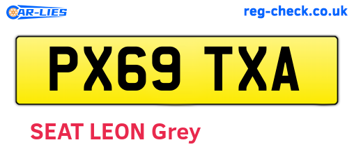 PX69TXA are the vehicle registration plates.
