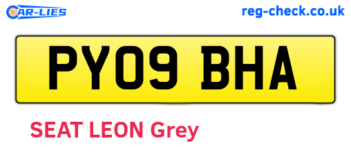 PY09BHA are the vehicle registration plates.