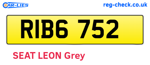 RIB6752 are the vehicle registration plates.
