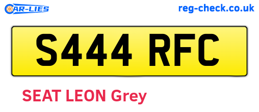 S444RFC are the vehicle registration plates.