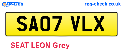 SA07VLX are the vehicle registration plates.