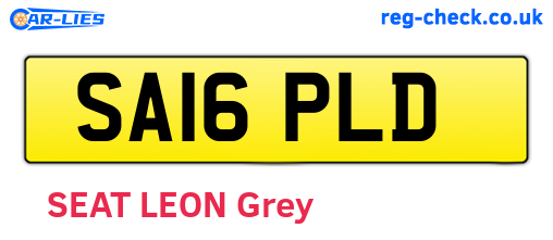 SA16PLD are the vehicle registration plates.