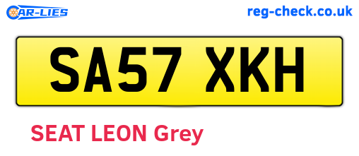 SA57XKH are the vehicle registration plates.