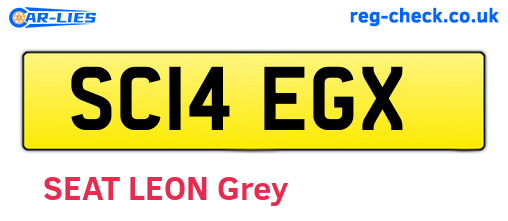 SC14EGX are the vehicle registration plates.