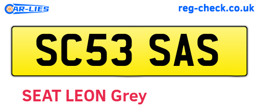 SC53SAS are the vehicle registration plates.