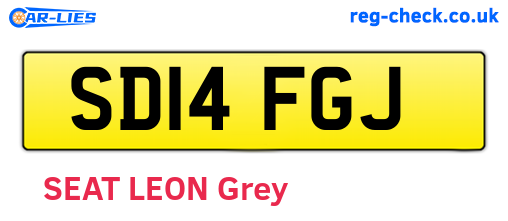 SD14FGJ are the vehicle registration plates.