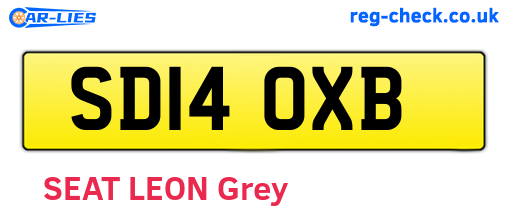 SD14OXB are the vehicle registration plates.