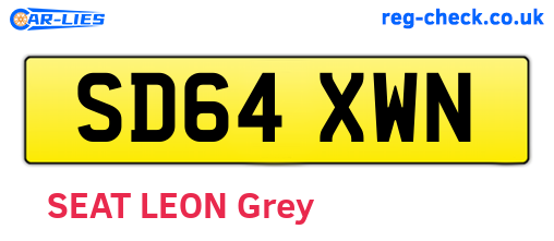 SD64XWN are the vehicle registration plates.
