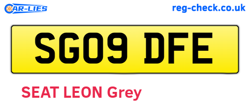 SG09DFE are the vehicle registration plates.